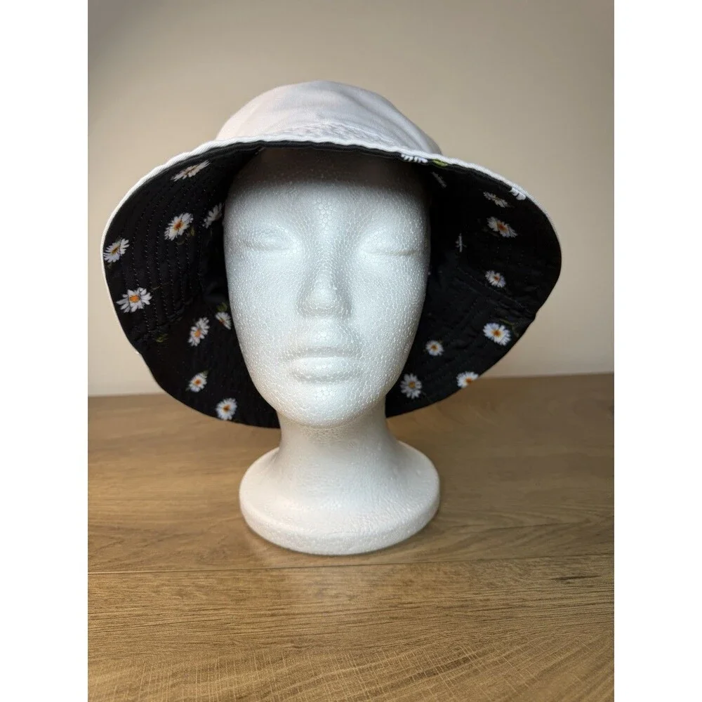 Alice + Olivia Reversible Daisy Print Bucket Hat Boho Hippie One Size
